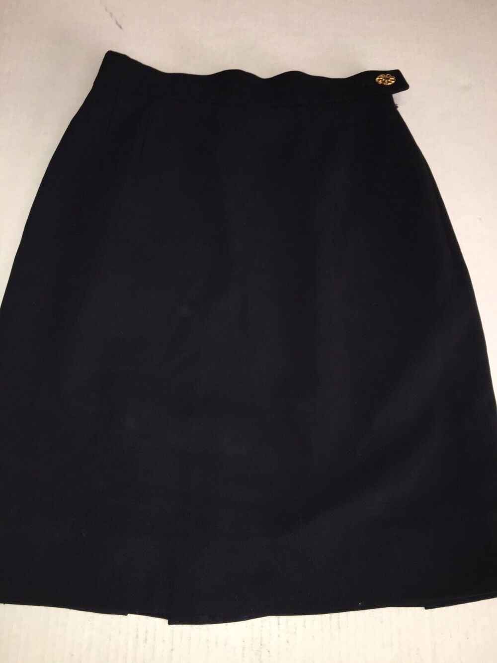 Escada Women's Skirt Margaretha Ley Navy Blue Wool Skirt Size Eu 34 US 4